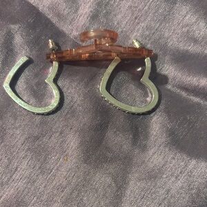 Silver Heart Earrings with Rhinestones